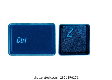 Ctrl z computer keyboard keys showing the common undo command on a white background