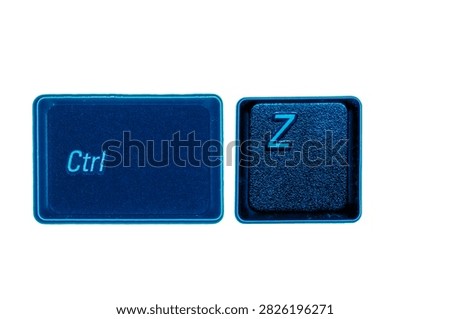 Ctrl z computer keyboard keys showing the common undo command on a white background