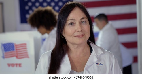 CU Mature Woman In White Lab Coat With 