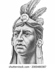 Cuauhtemoc, Profession  Last Aztec Ruler of Tenochtitlan. Portrait from Mexico Banknotes.