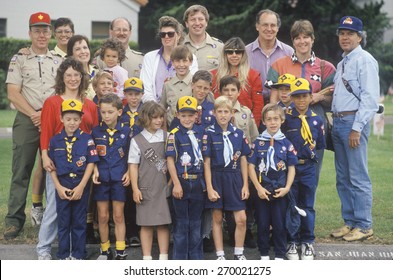 A Cub Scout Troop With Their Leaders