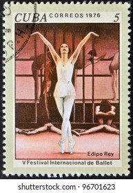 CUBA - CIRCA 1976: A Stamp Printed In Cuba Showing International Ballet Festival, Oedipus Rex, Circa 1976