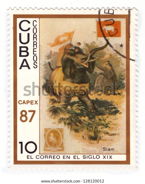 Cuba Circa 1987 Stamp Printed Cuba Stock Photo (Edit Now) 128120012