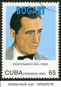CUBA - CIRCA 1995: A stamp printed in Cuba shows Humphrey DeForest Bogart (1899-1957), series Century Motion Pictures, circa 1995