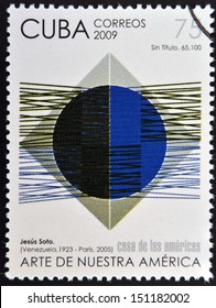 CUBA - CIRCA 2009: A Stamp Printed In Cuba Dedicated To The Art Of Our America, Shows Untitled By Jesus Soto (Venezuela), Circa 2009