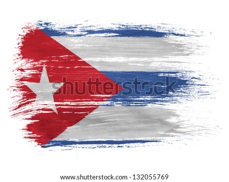 Cuba. Cuban flag  on white background