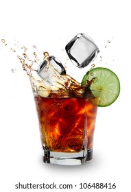 Cuba Libre Drink Over White