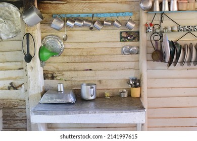 Viñales, Cuba - May 3, 2016: Inside A Rural Kitchen