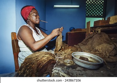 CUBA, Pinar Del Rio, Cuban Woman Working In A Cigars Factory - FILM SCAN