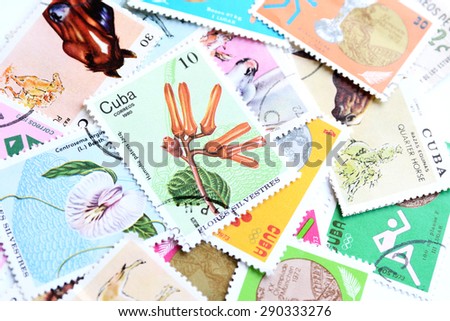 Cuba postage stamps from different times