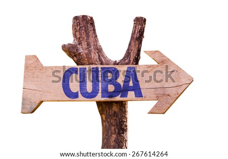 Cuba wooden sign isolated on white background