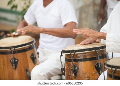 Cuban Performers Playing Bongo Drums at Afro-Cuban Museum in Havana, Cuba - Powered by Shutterstock