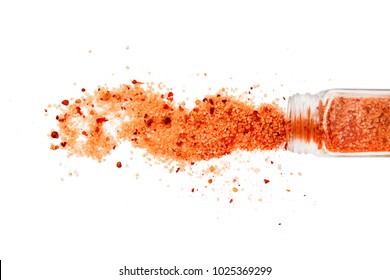 cuban seasoning. spilled cuban spice mix. Isolated on a white background.  top view, flat lay - Shutterstock ID 1025369299