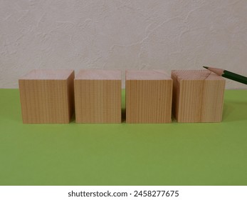 cube, block, text space, copy space, four, background, eye-catching image, simple