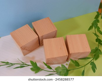 cube, block, text space, copy space, four, background, eye-catching image, simple