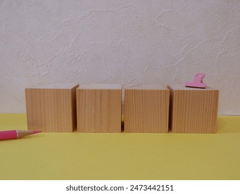cube, block, text space, copy space, four, background, eye-catching image, simple