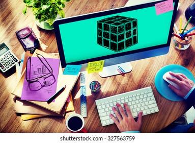 Cube Dice Dimension Logic Mind Thinking Concept