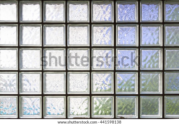 Cube Glass Block Wall Translucent Block Stock Photo Edit Now 441598138