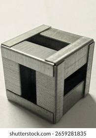 a cube made from staples