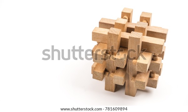 Cube Puzzle Wooden Blocks Isolated On Stock Photo Edit Now 781609894