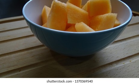 Cubed Cantaloupe Melon Fruit Bowl