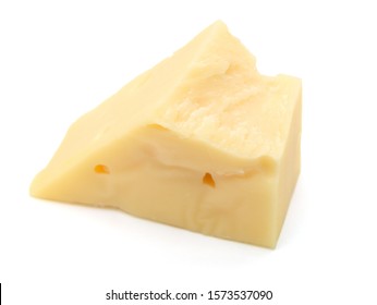 Cubes Of Cheddar Cheese Isolated On White 