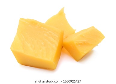 Cubes of cheddar cheese isolated on white  - Shutterstock ID 1650921427