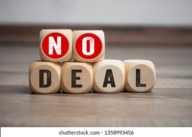 Cubes Dice With No Deal On Wooden Background