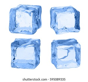 Cubes of ice on a white background. - Shutterstock ID 595089335