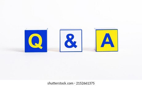 Cubes With Letters Q A. FAQ Concept. Questions And Answers Symbol Showing Possibility To Find Answer Or Ask Question Using Proposed Option. High Quality Photo