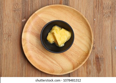 Cubes Melted Yellow Butter