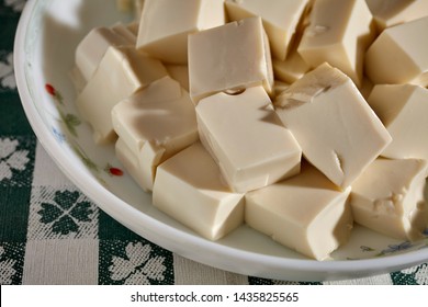Cubes Of Silken Tofu Ready For Cooking