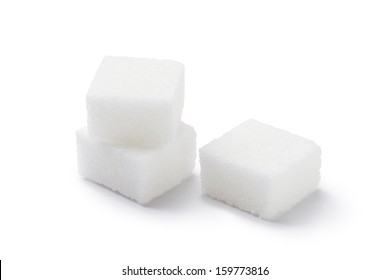 Cubes Of Sugar On White Background