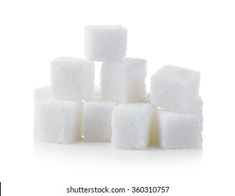 Cubes Of Sugar On White Background