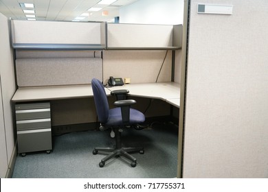 Cubicle And Office Furniture In Office Room