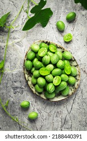 Cucamelon (Melothria Scabra) - Mexican Sour Cucumber, Pepquinos. Edible Vegetables With High Level Of Potassium And Vitamin C