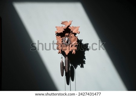 Cuckoo clock photo in a shaft of light