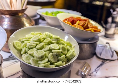 Cucumber In Buffet Line , Salad Bar