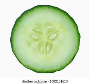 Cucumber slice  isolated on a white background with clipping path.
