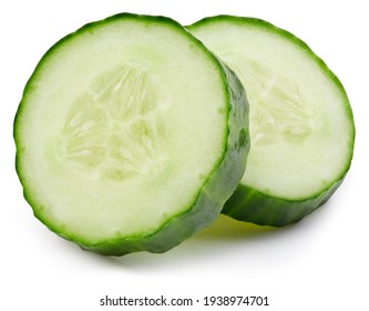 Cucumber slice isolated on white background. Cucumber on white. Cucumber with clipping path - Shutterstock ID 1938974701