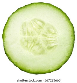 cucumber slice, isolated on a white background - Shutterstock ID 567223663