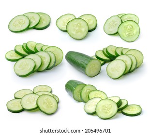 Cucumber Slice On White Background