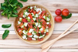 Cucumber And Tomato Salad ( The Indian Name Is Ketchumbar)