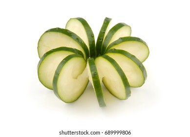 Cucumbers Carving. Food Decoration. Vegetable Flowers