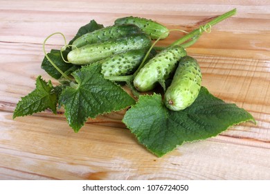 Cucumbers on table