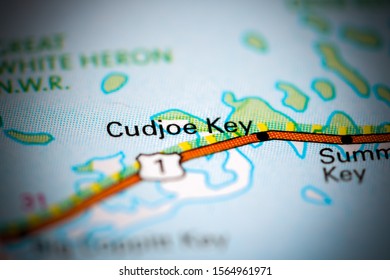 Cudjoe Key. Florida. USA On A Map