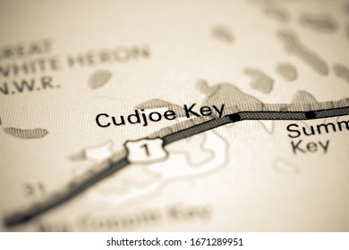 Cudjoe Key. Florida. USA On A Map