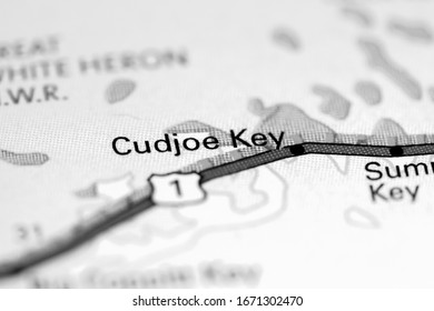 Cudjoe Key. Florida. USA On A Map