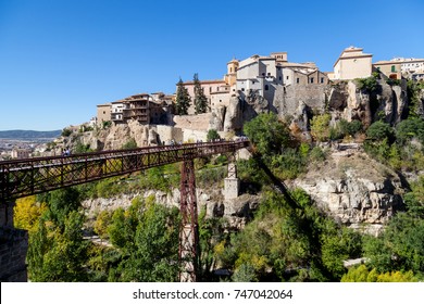 CUENCA, CASTILLA LA MANCHA / SPAIN -   NOVEMBER 2, 2017: Cuenca is the capital of the province of Cuenca.This UNESCO World Heritage city is one of the most beautiful medieval towns in Spain