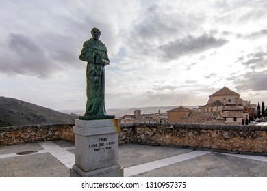 Cuenca, Spain; February 2017: Statue Of The Poet And Religious Fray Luis De Leon In The Upper Part Of The Old Town Of Cuenca